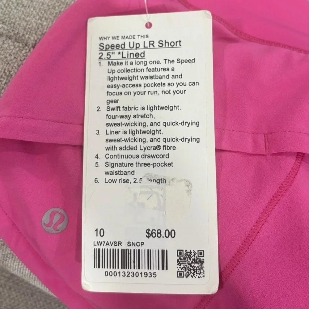 NWT Lululemon Speed Up Low Rise Shorts 2.5